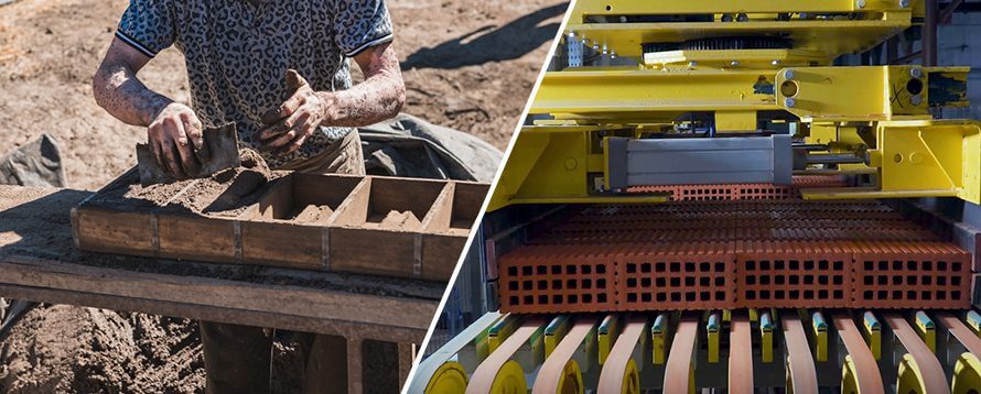 difference between handmade bricks and machine made bricks